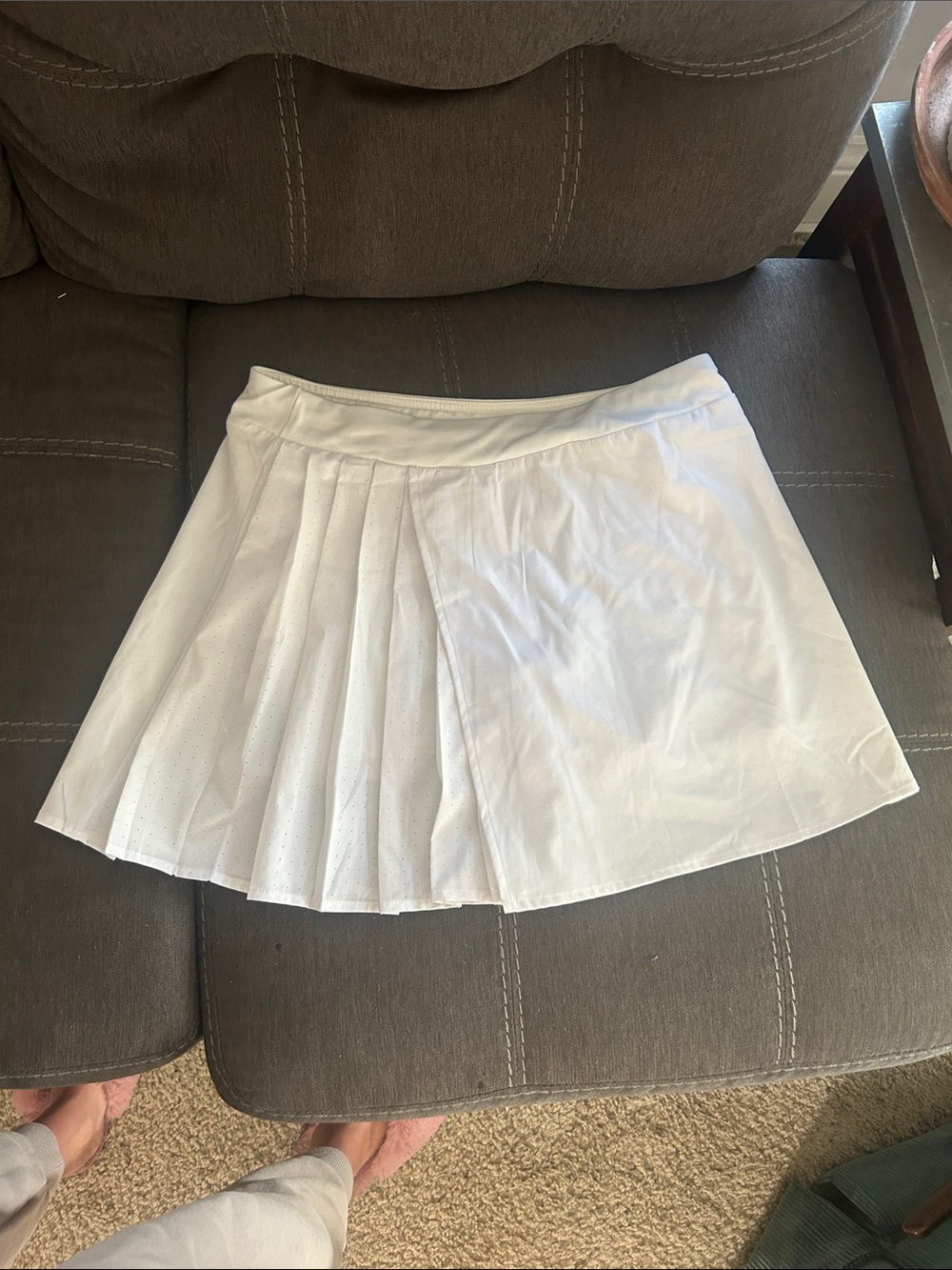 Avia White Pleated Athletic Mini Skirt